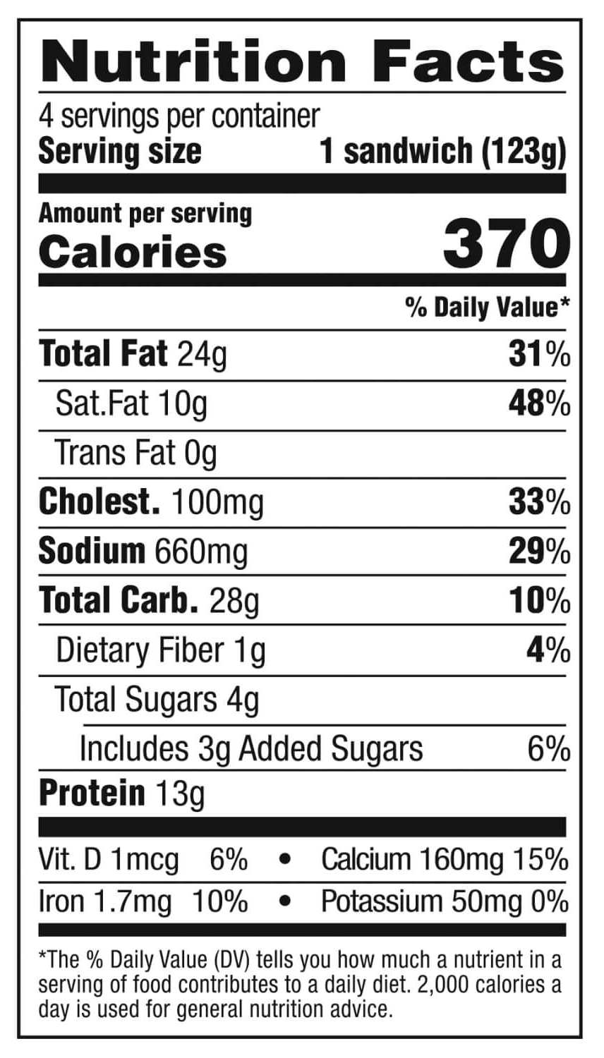 Sausage Egg Cheese Croissant Nutrition Facts by Swaggerty's Farm®