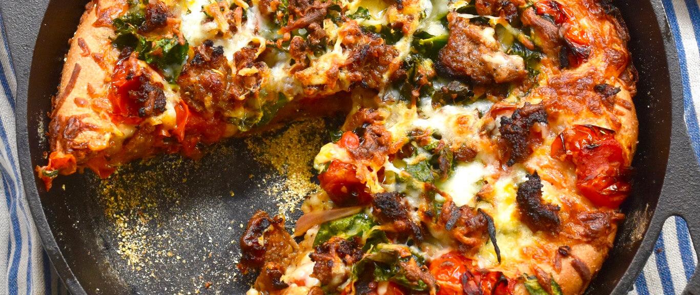 How to Make Cast Iron Skillet Pizza - Kitchen Swagger