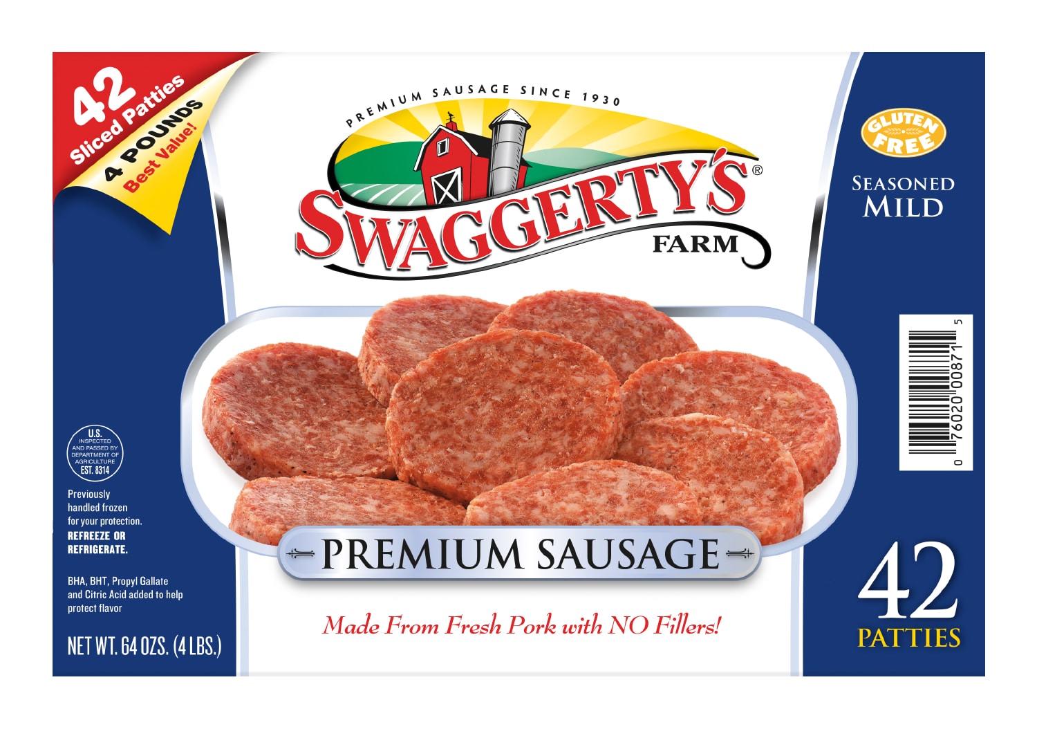 Breakfast Sausage Patties – Mild (42ct)