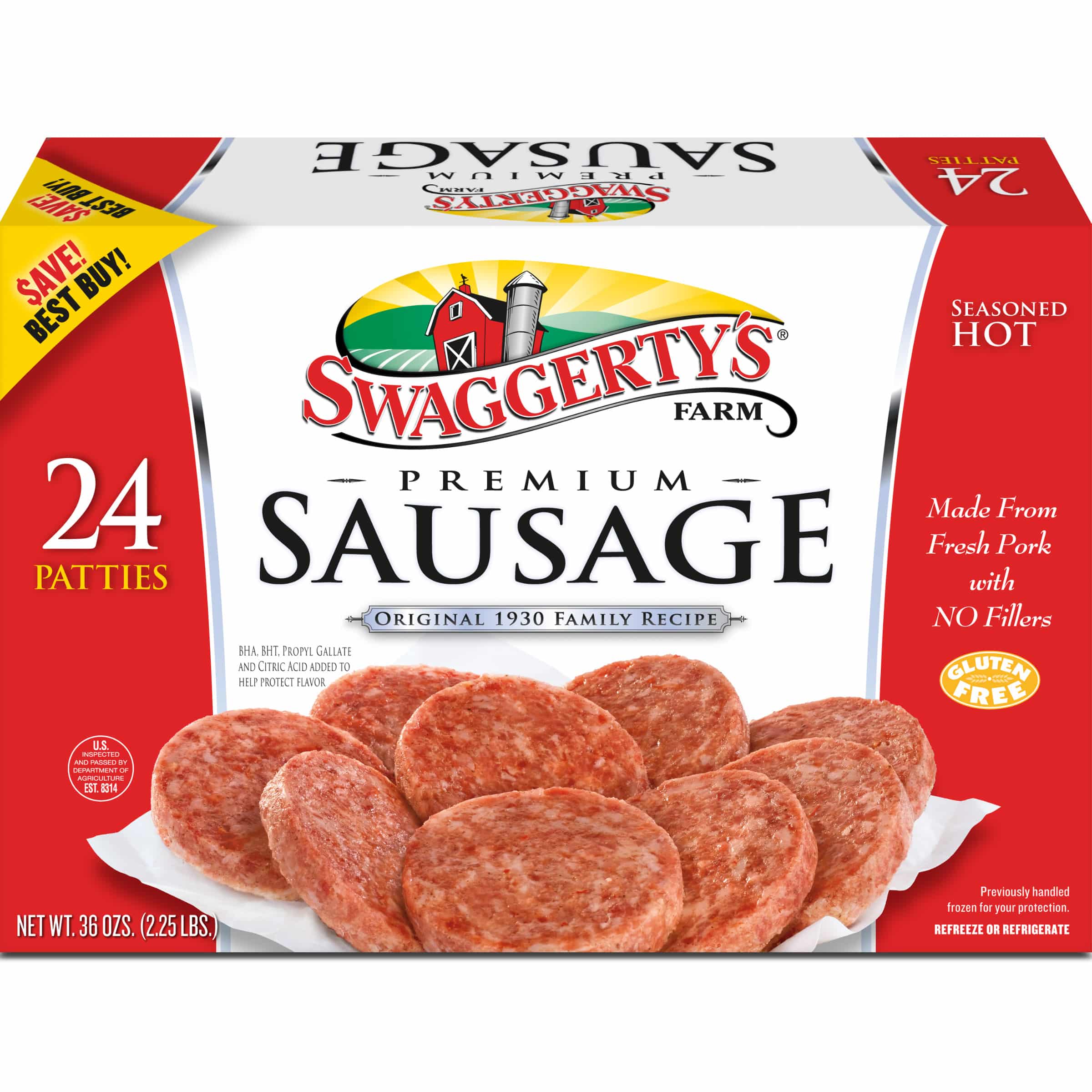 Swaggerty's Farm 24ct Hot Sausage Patties Box