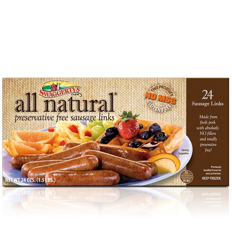 24ct Box All Natural Breakfast Sausage Links Swaggerty's Farm