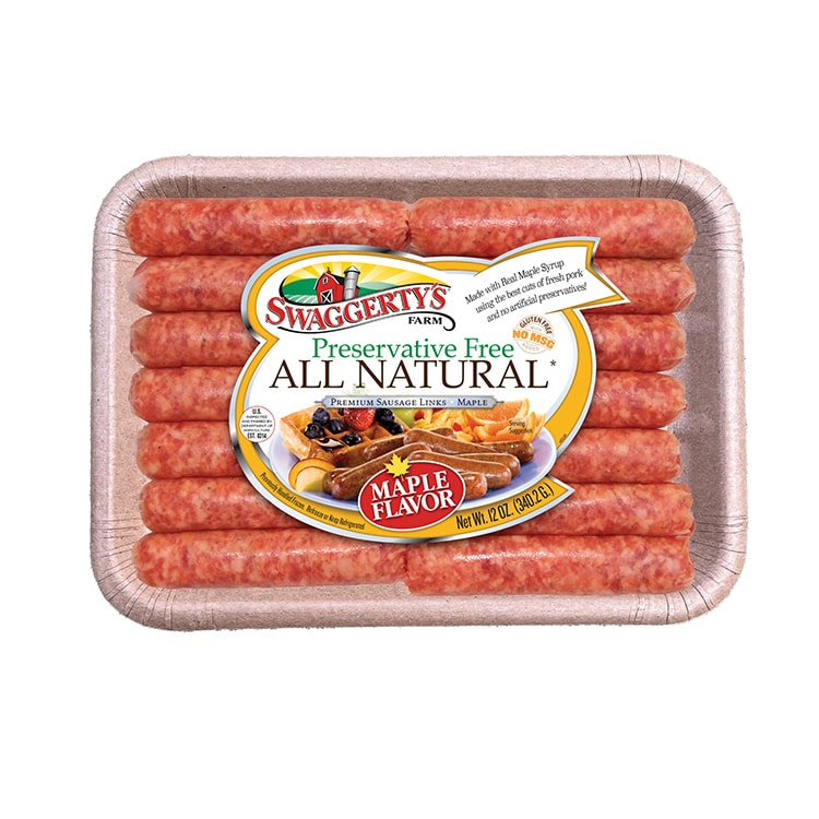 Premium All Natural Maple Sausage Links – (12oz Tray)