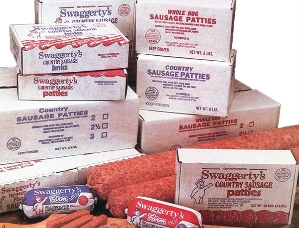 Swaggerty's Farm sausage - historical image 1970s packaging